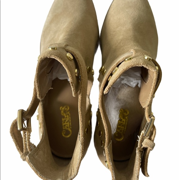 Carlos Santana Blake Tan Cut Out Ankle Boots NWT - Picture 11 of 13